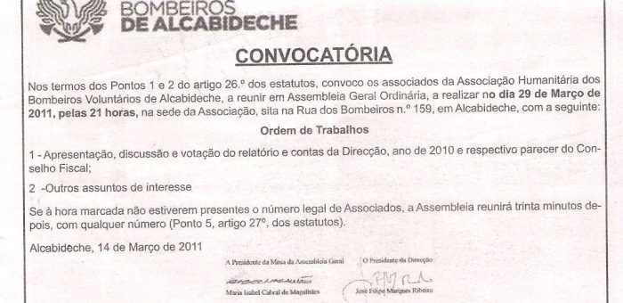 Convocatória para Assembleia Geral Ordinária