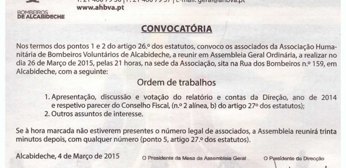 Convocatória Assembleia Geral