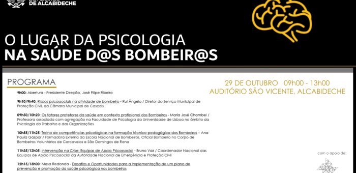 CONFERÊNCIA, O LUGAR DA PSICOLOGIA NA SAÚDE D@S BOMBEIR@S